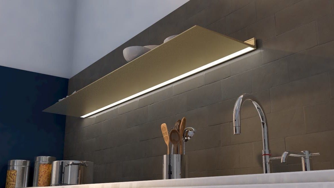 wandplank met verlichting